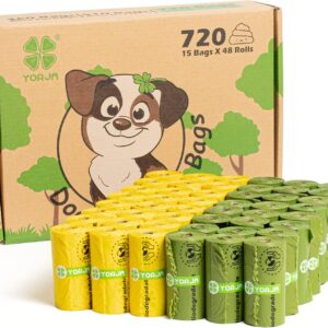 YORJA Hundekotbeutel biologisch abbaubare kotbeutel für hunde, 720 Stück, auslaufsicher,extra groß,dick und stark