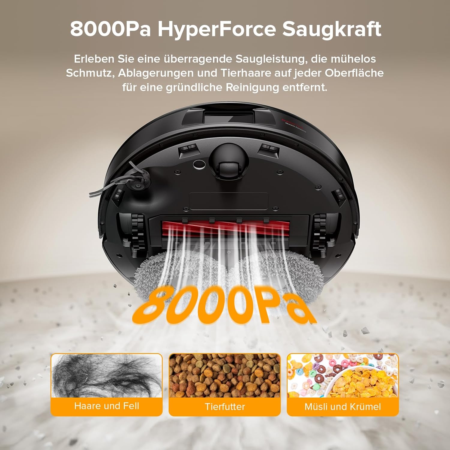 roborock Qrevo Series Robot Vacuum Cleaner with Wiping Function, 8000Pa Suction Power (Improved by Qrevo S), Anti-Tangling Side Brush, Obstacle Avoidance, LiDAR Navigation, All-in-One Dock, Black (QV 35A Set) – Bild 3