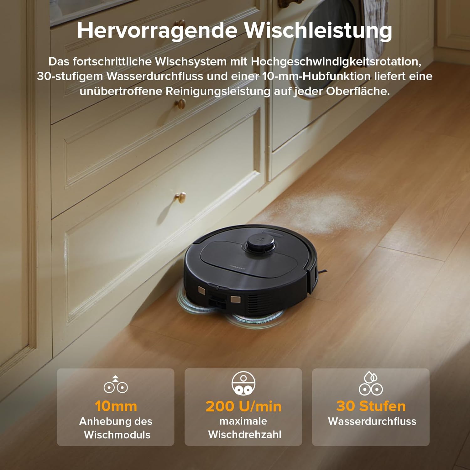 roborock Qrevo Series Robot Vacuum Cleaner with Wiping Function, 8000Pa Suction Power (Improved by Qrevo S), Anti-Tangling Side Brush, Obstacle Avoidance, LiDAR Navigation, All-in-One Dock, Black (QV 35A Set) – Bild 5