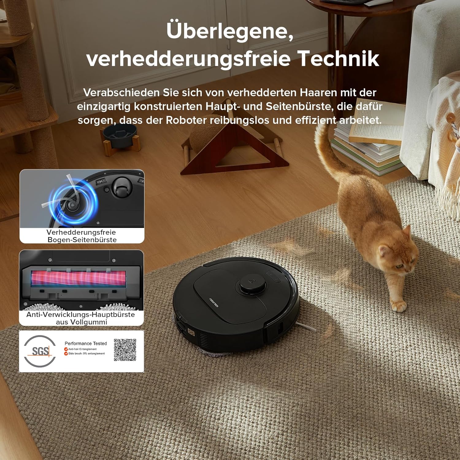 roborock Qrevo Series Robot Vacuum Cleaner with Wiping Function, 8000Pa Suction Power (Improved by Qrevo S), Anti-Tangling Side Brush, Obstacle Avoidance, LiDAR Navigation, All-in-One Dock, Black (QV 35A Set) – Bild 4