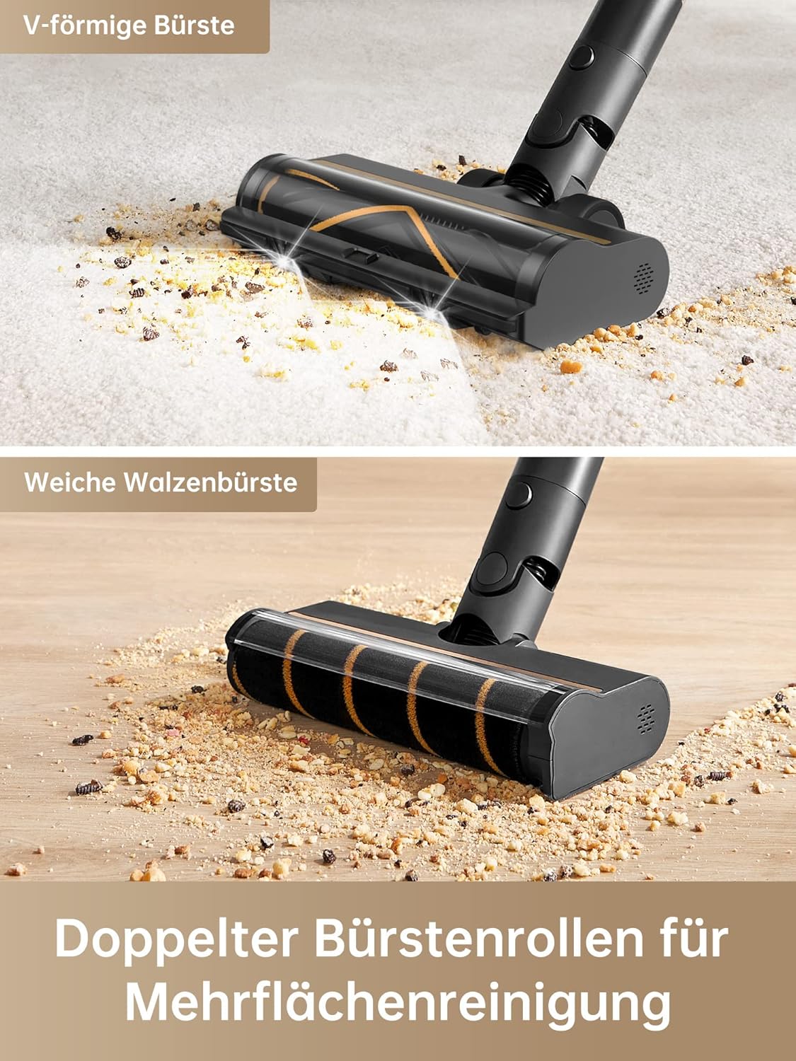 dreame R10 Pro Wireless Vacuum Cleaner, 20,000PA / 150AW Strong Suction Power, 65 Minutes Runtime, Multi-Surface Brush, LED Lights, Ideal for Home and Car Cleaning, Lightweight & Versatile – Bild 4