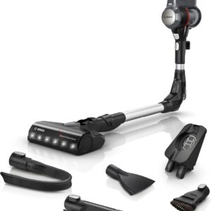 Bosch Unlimited 7 BCS711A Cordless Handheld Vacuum Cleaner, Bagless, Replacement Battery, Kink Tube, Hygiene Filter, Crevice Tool, LED Lighting, Turbo Level, Grey
