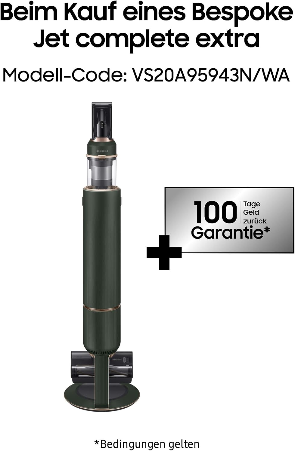 Samsung Bespoke Jet Complete Extra VS20A95943N/WA Cordless Handheld Vacuum Cleaner Including Clean Station, Wireless, Bagless, Maximum 210 W, Replaceable 25.2 V Li-Ion Battery, 0.5 Litres, Woody Green – Bild 2