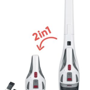 SEVERIN HV 7173 Wireless Vacuum Cleaner with Lithium-Ion Battery, 2-in-1 with Integrated Handheld Vacuum Cleaner, Bagless Battery Vacuum Cleaner with Furniture Brush and Crevice Nozzle, White/Black