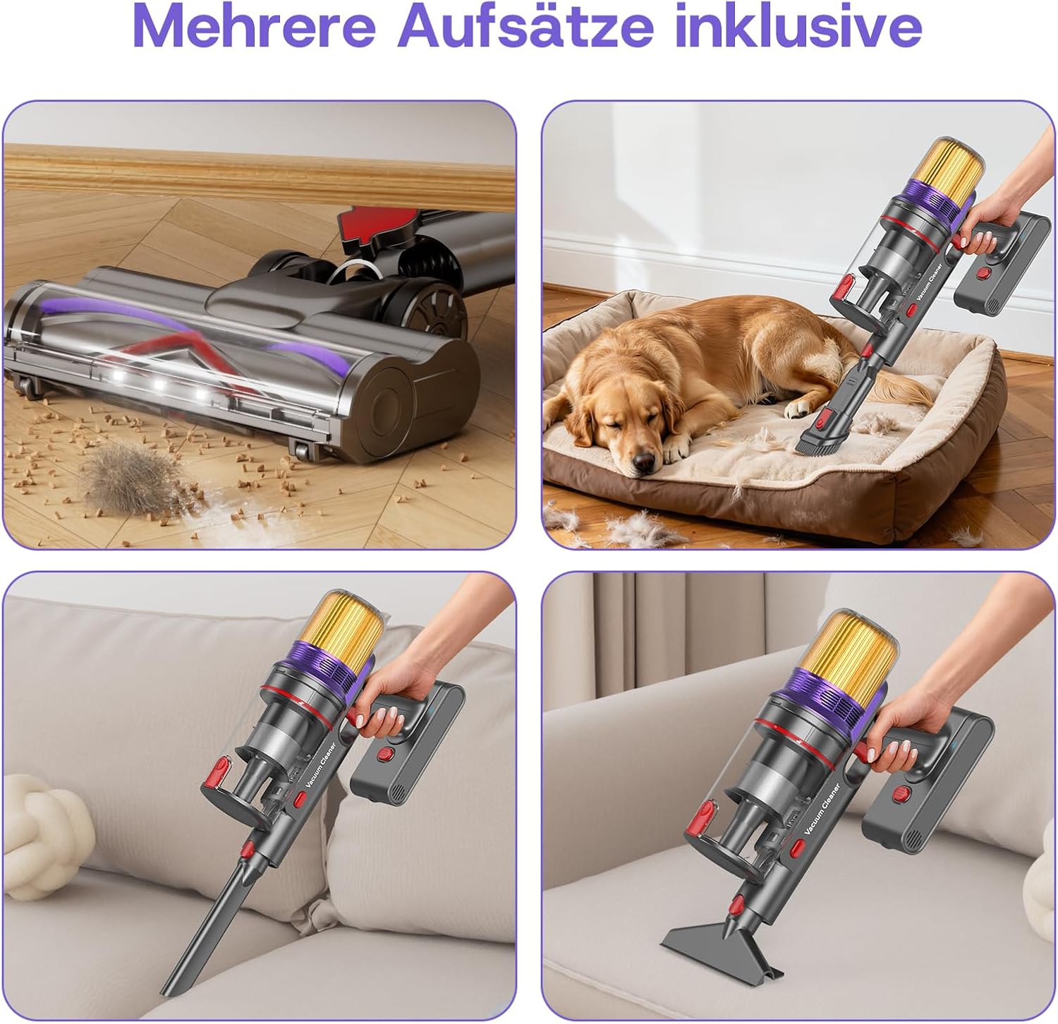 V16 Cordless Vacuum Cleaner 55000Pa 600W 80min Running Time – Bild 11