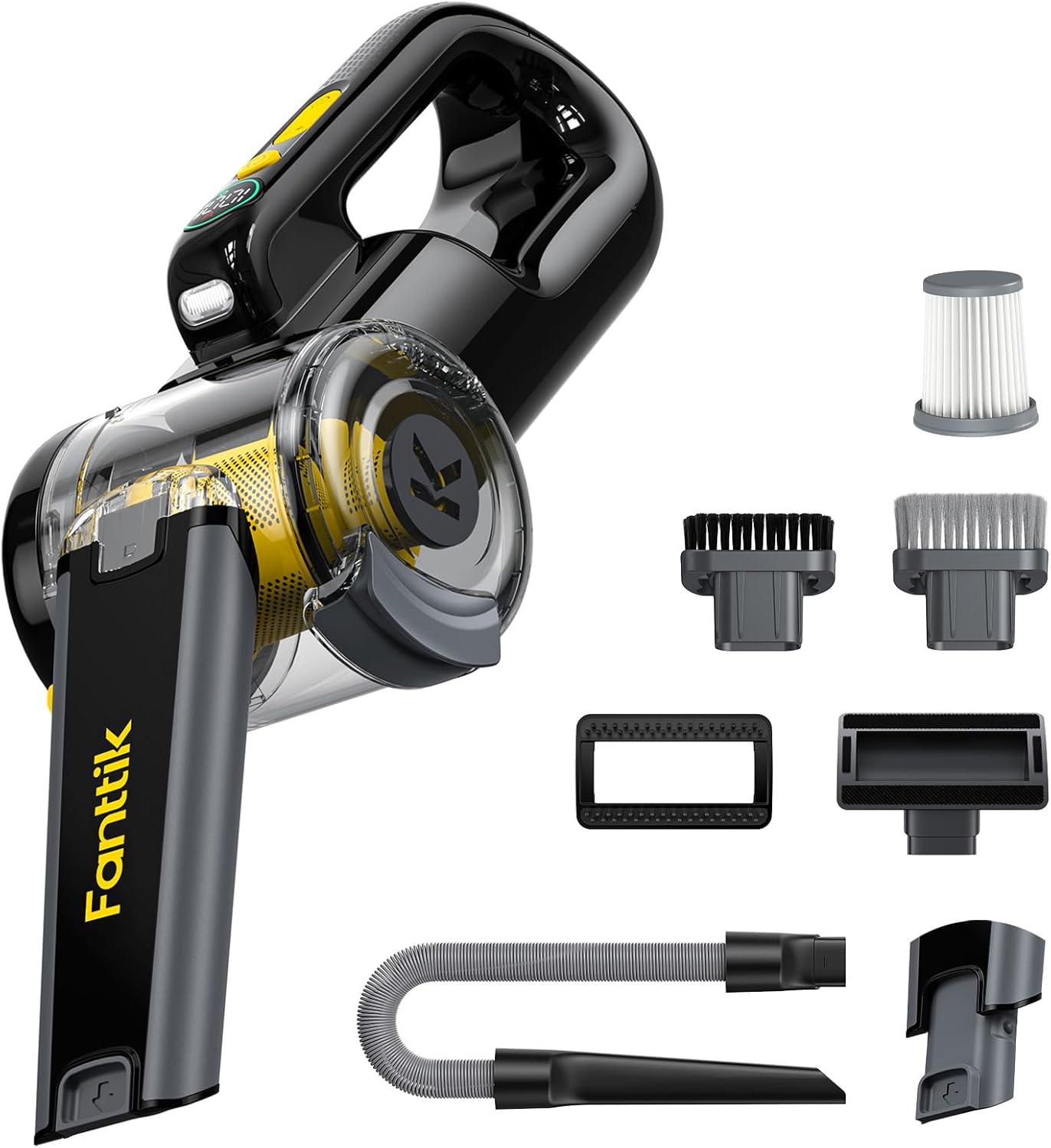 Fanttik Fold V10 APEX Pivot Cordless Handheld Vacuum Cleaner, 17,000 Pa Suction Power, Smart LED Display, Car Vacuum Cleaner for Car & Household, Equipped with Flex Hose, Pet Hair Brush and Other