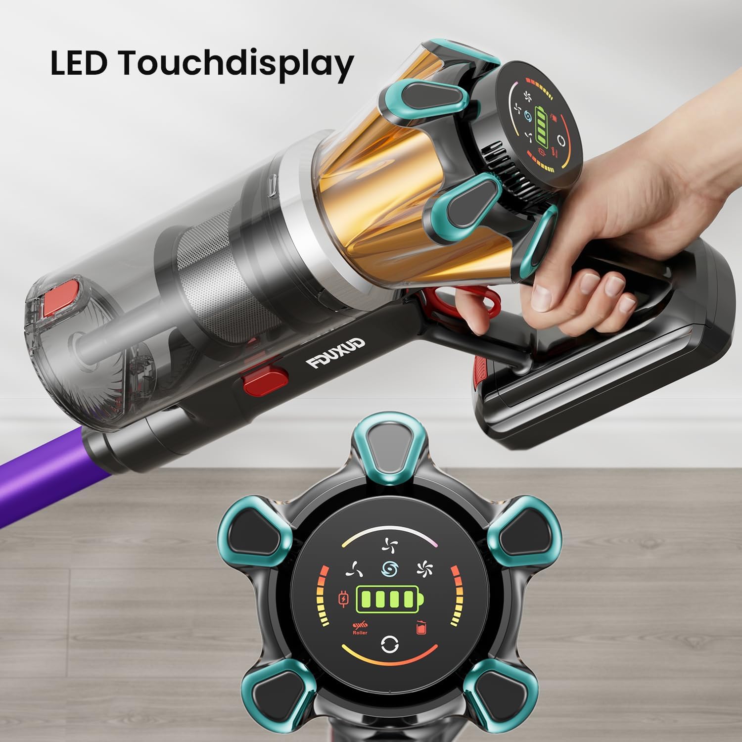Cordless Vacuum Cleaner 650W/55kPa/70Min with Hurricane Mode – Bild 5