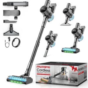 Cordless Vacuum Cleaner, 3 Cleaning Modes, 99.9% Filter Performance, Battery Vacuum Cleaner with Wall Mount for Carpets, Tiles, Pet Hair, Parquet and Hard Floors, Black
