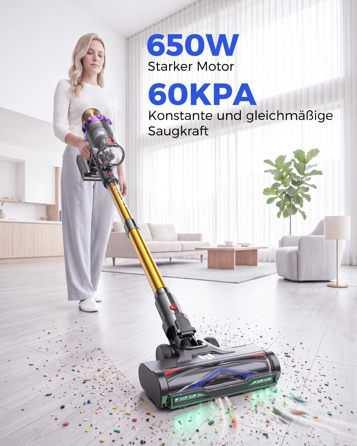 aonus Battery Vacuum Cleaner 60000Pa 650W 80Min Wireless Vacuum Cleaner – Bild 2