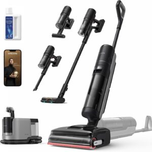 dreame H15 Mix 7-in-1 Wet and Dry Vacuum Cleaner, AI Robot Arm, Edge Cleaning, 23,000Pa Suction Power, Intelligent Dispensing, Tangle-Free, 100°C Brush Clean, 5 Min. 90°C Drying, Flat