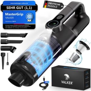 Valker® Handheld Vacuum Cleaner Battery [Test Winner] Strong Suction Power 80,000 RPM
