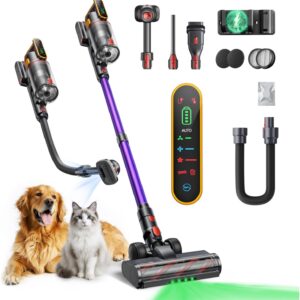 Fieety Battery Vacuum Cleaner for Pet Hair 650W/55KPa/70Min with Pet Care