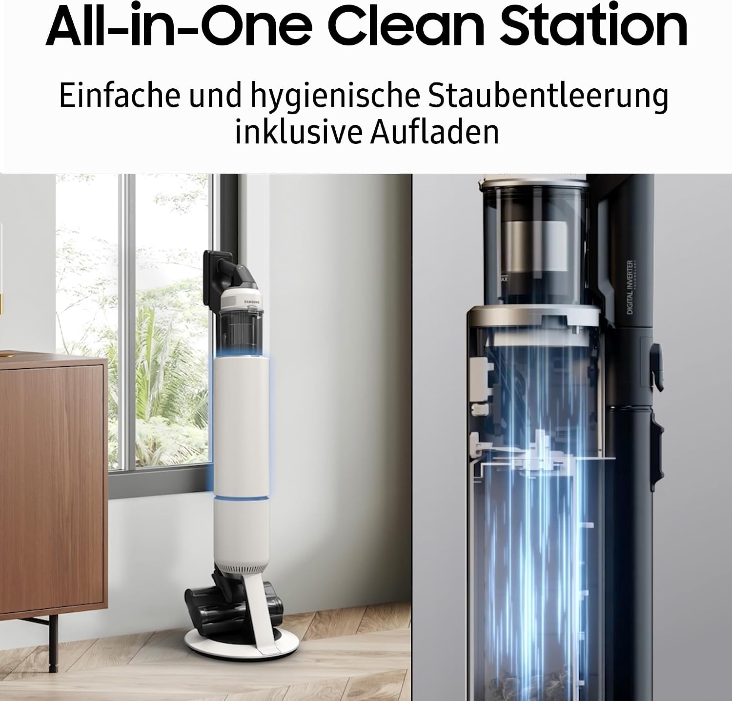 Samsung VS80F28ELP/WD Bespoke AI Jet PetPRO Cordless Handheld Vacuum Cleaner with Pet Hair Brush, Includes Accessories, 280 W, All-In-One Station, Jet Dual+ Brush, Pet Tool+, Combination Nozzle, Telescopic Crevice Tool, Pebble Grey – Bild 9