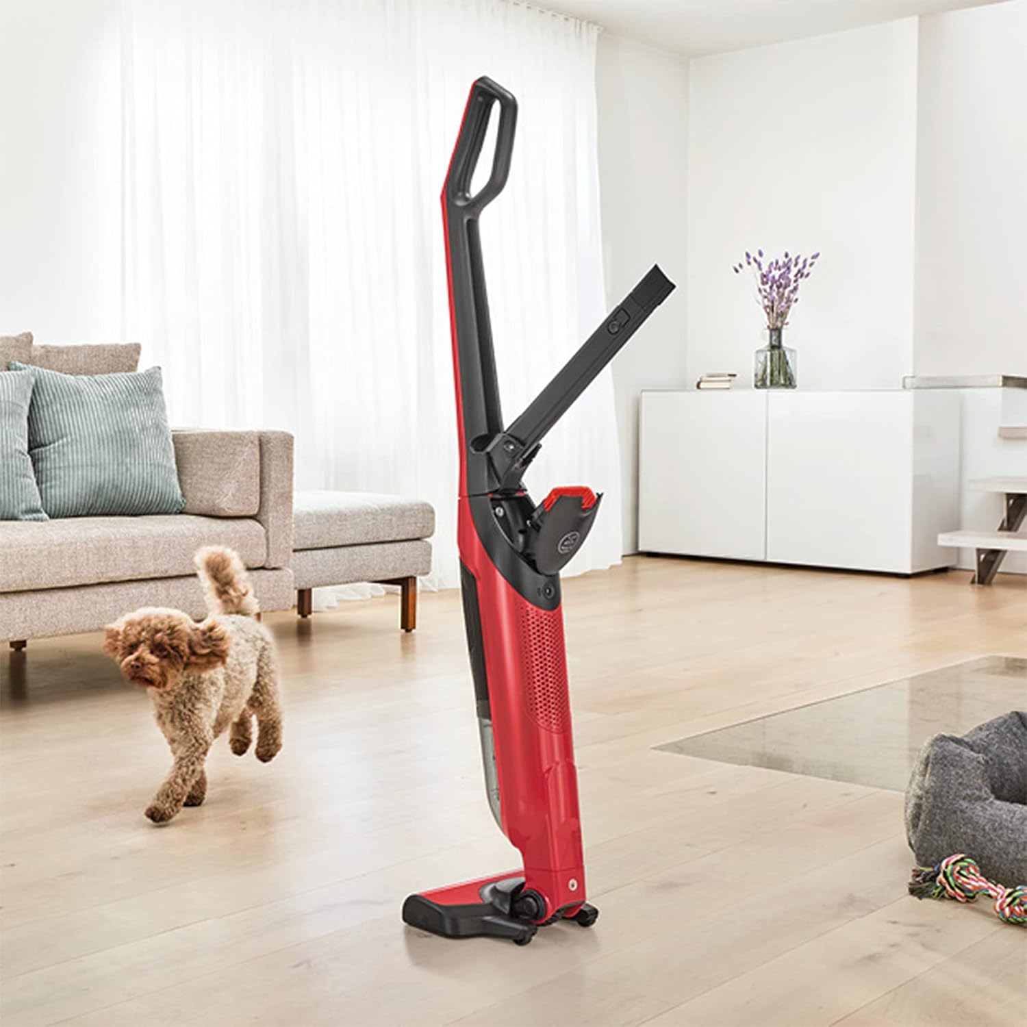 BOSCH BBH3ZOO28 Flexxo Zoo'o 2-in-1 Cordless and Multifunctional Broom Vacuum Cleaner - 2 Speeds - 28 V - 55 Minutes Running Time - Red – Bild 3