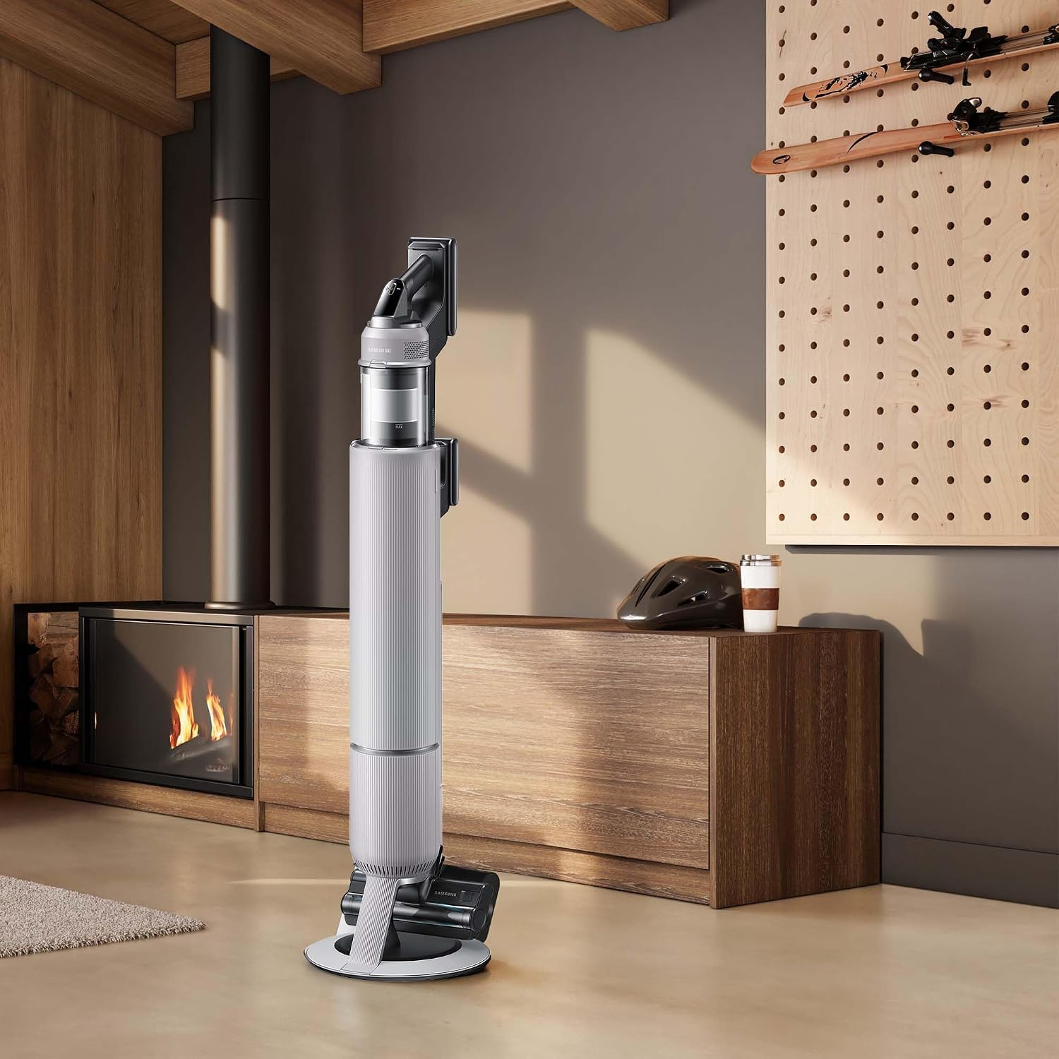 Samsung VS80F28ELP/WD Bespoke AI Jet PetPRO Cordless Handheld Vacuum Cleaner with Pet Hair Brush, Includes Accessories, 280 W, All-In-One Station, Jet Dual+ Brush, Pet Tool+, Combination Nozzle, Telescopic Crevice Tool, Pebble Grey – Bild 5