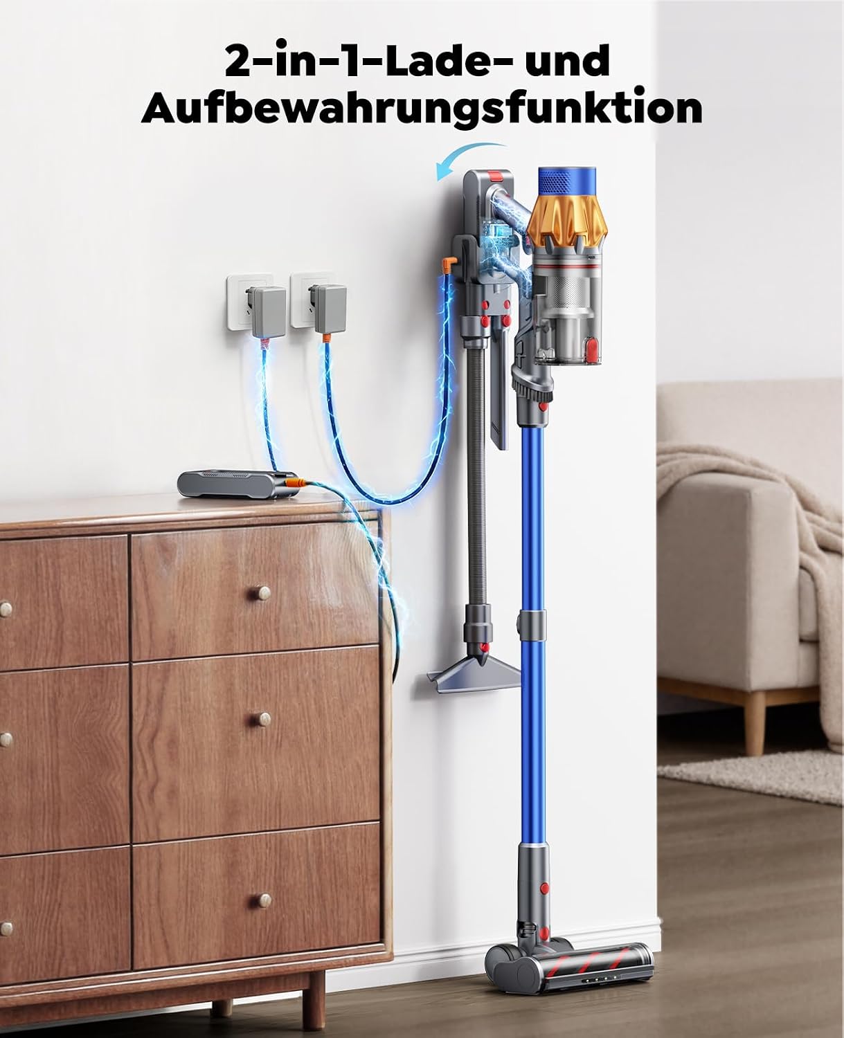 Fieety 130 Min/50 kPa/600 W Cordless Vacuum Cleaner with 2 Batteries – Bild 8