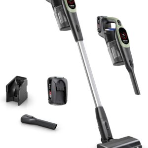 Bosch Unlimited 9 BBS921TBA Cordless Vacuum Cleaner, MicroClean Technology, Display, Dust Compression, HEPA Filter System, Replaceable Battery, LED Light, Crevice Tool, Green