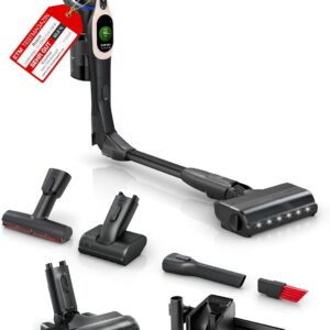 Bosch Unlimited 10 BKS1041RHF Cordless Vacuum Cleaner, MicroClean Technology, TFT Display, Dust Compression, HEPA Filter System, Kink Tube, 4.0 Ah Battery, LED Light, Rose