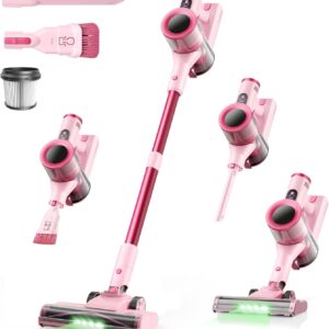 Dzaki Cordless Vacuum Cleaner 50,000 Pa, 55 Min. Running Time, Self-Standing, Touch Display, Anti-Tangle Brush, LED Light, Brushless Motor – for Pet Hair, Allergy Sufferers, Carpets, Hard Floors