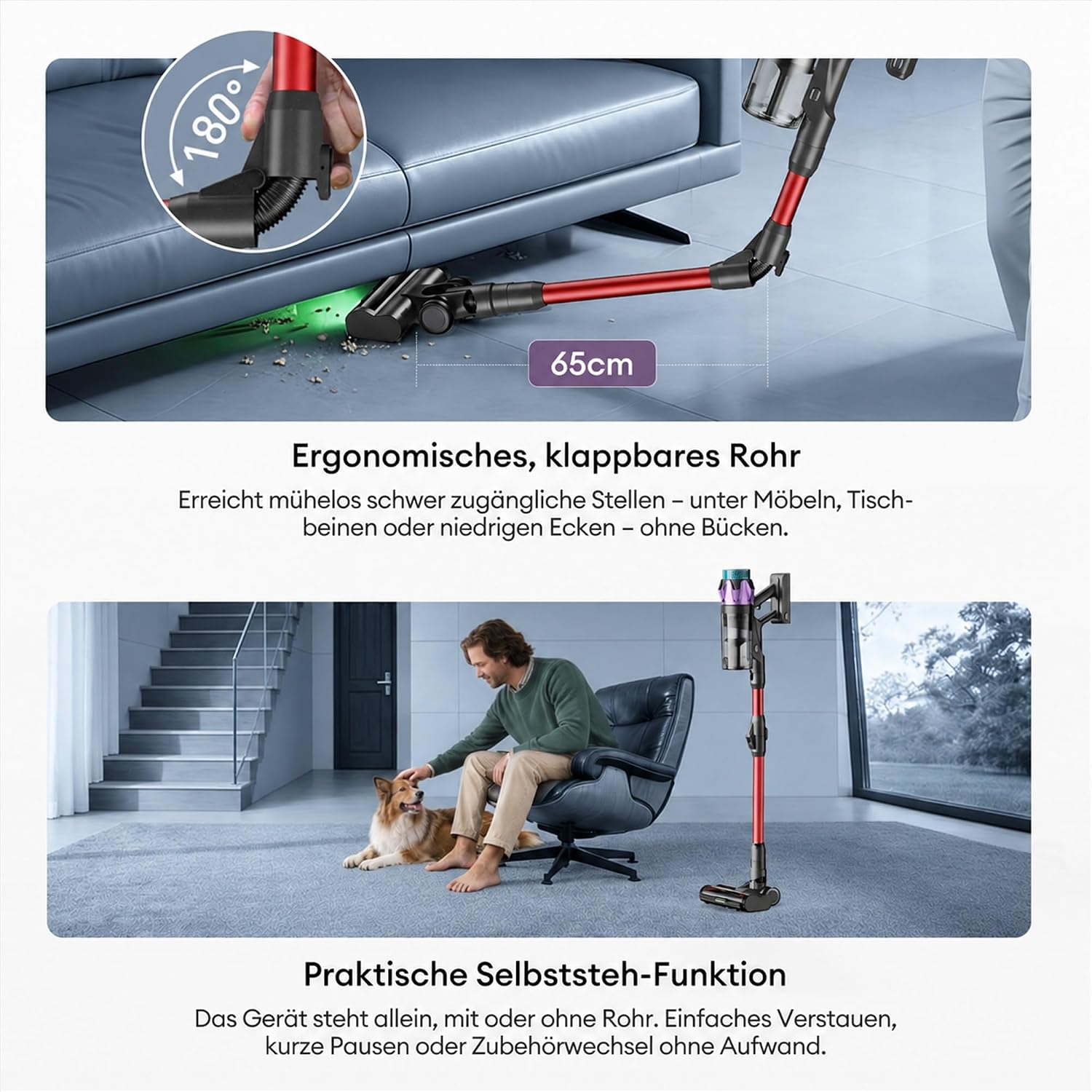 Ultenic Akku Staubsauger Kabellos 55KPa/600W/80Min – Bild 8
