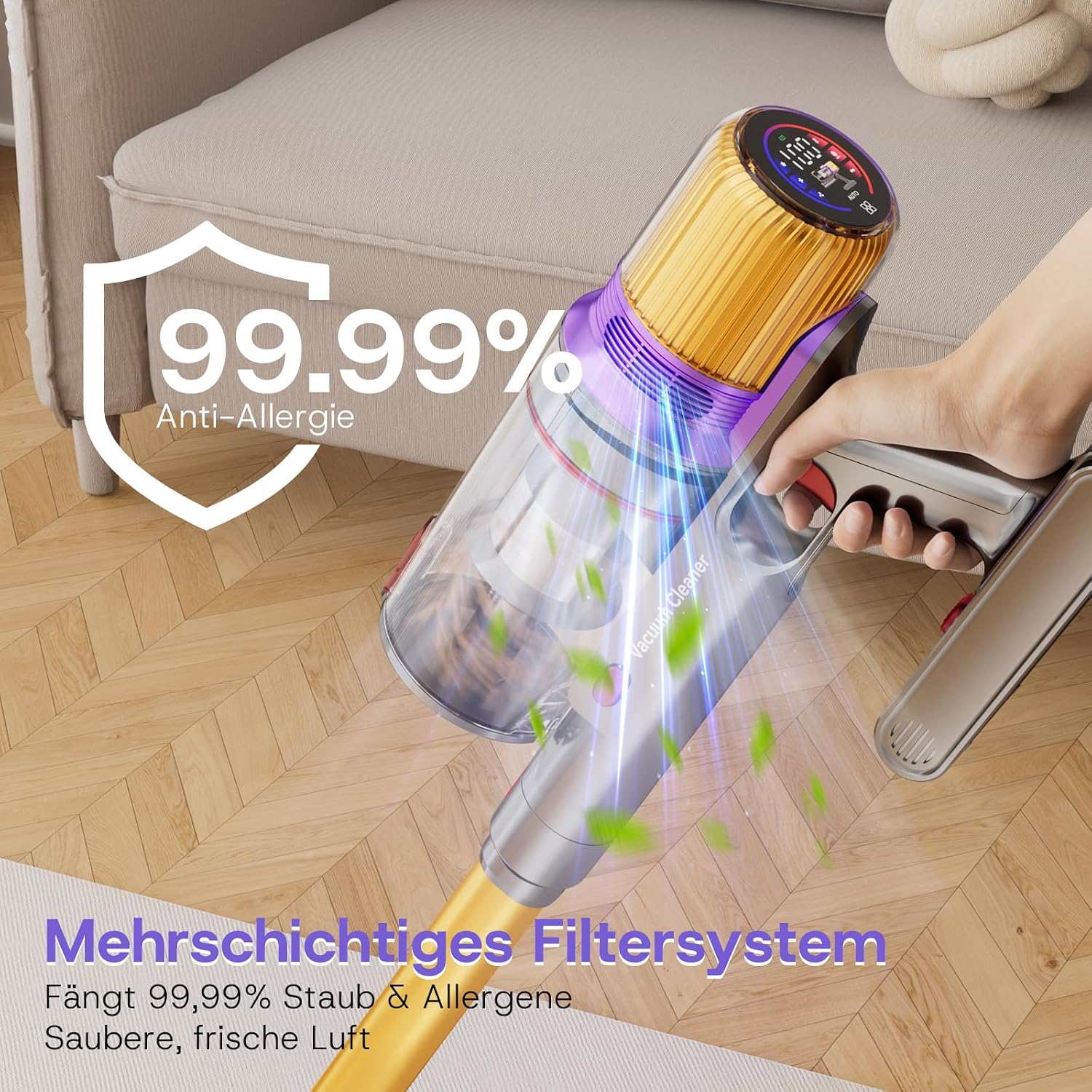 V16 Cordless Vacuum Cleaner 55000Pa 600W 80min Running Time – Bild 5
