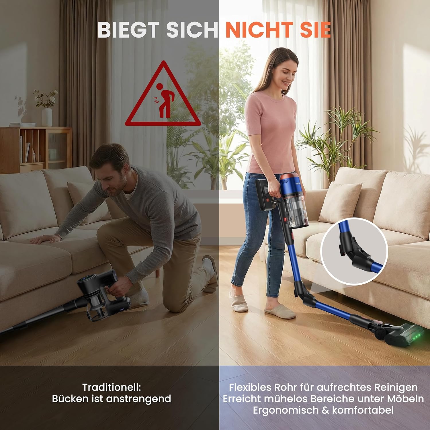 V15 Ultra Battery Vacuum Cleaner, 58 kPa, 600 W, 75 Min, 1.8 L – Bild 4