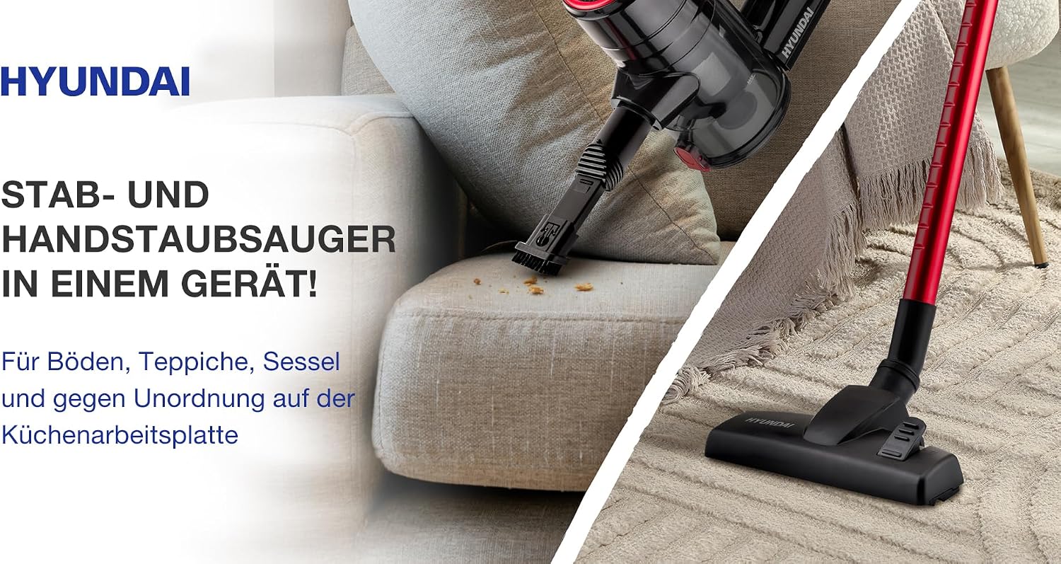 VC609 2-in-1 Handle Vacuum Cleaner with Cable & Handheld Vacuum Cleaner Bagless (600 W) Constant Suction Power Washable HEPA Filter