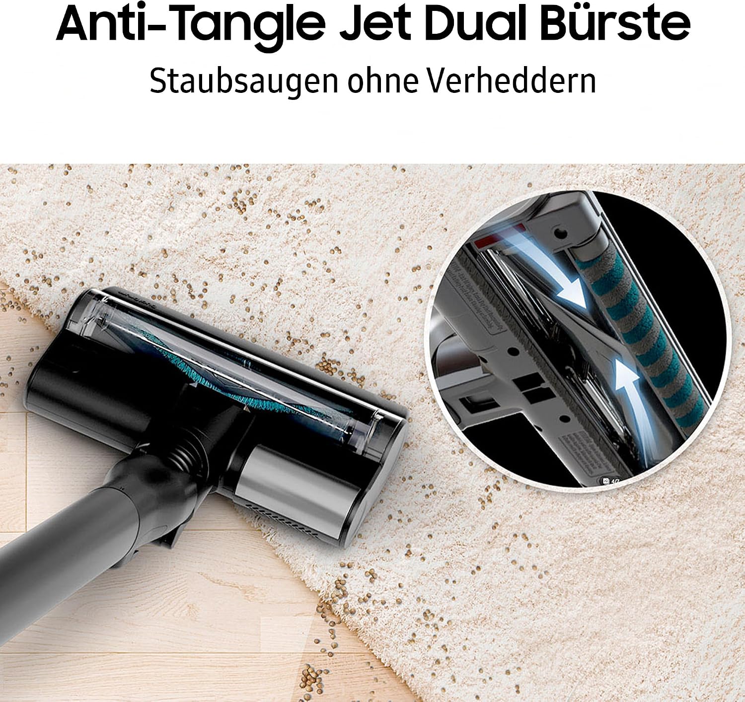 Samsung VS80F28ELP/WD Bespoke AI Jet PetPRO Cordless Handheld Vacuum Cleaner with Pet Hair Brush, Includes Accessories, 280 W, All-In-One Station, Jet Dual+ Brush, Pet Tool+, Combination Nozzle, Telescopic Crevice Tool, Pebble Grey – Bild 12