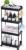 KINGRACK Schmaler Küchenwagen mit 4 Ebenen, 22 cm Breit Aufbewahrungswagen auf Rollen für Küche oder Wohnzimmer usw, Schwarz, 40 x 22 x 88cm