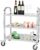 QWORK® 3-Etagen Edelstahl Servierwagen Teewagen Reinigungswagen mit Vibrationsarmen Bremse Lenkrollen für Küche, Hotel, Restaurant (75 x 40 x 83,5 cm)