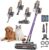V17Max Battery Vacuum Cleaner for Pet Hair, 2 Batteries, 150 min Running Time, 58 KPa, 650 W Strong Suction Power, Anti-Tangle Brush, Self-Standing, Lightweight Wireless for Home, Dogs and Cats