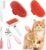 Crafterlife Kaninchen-Fellpflege-Set mit Haustierausfall Zupfbürste Nagelknipser Haustiermassage Badhandschuh Flohkamm für Hasen Welpen Kätzchen Meerschweinchen Frettchen kleine Tiere (rot, rosa)