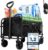 HIKENTURE Bollerwagen Faltbar 65Liter&100KG belastbar – Wiegt nur 4,9KG- Extrem Faltbarer Bollerwagen – Klappbarer Handwagen Einkaufstrolley für Strand Camping Einkauf