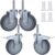 LIGUOYI Vorbau Lenkrollen Mit Hülse 4er Set Ersatz Lenkrollen Ø75mm 100mm Vorbau M11×35mm/50mm 2 Mit Bremsen 2 Ohne Bremsen, Leise Gummirollen Für Servierwagen Putzwagen Kinderbettwagen