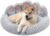 pfoten&nasen® Bärenpfote Hundebett [Hellgrau, M – 75cm] Für Mittelgroße Hunde, Hundebett Waschbar, Hundebett Donut, Hundebett Rund, Hundebett Flauschig, Dog Bed, Donut Hundebett.